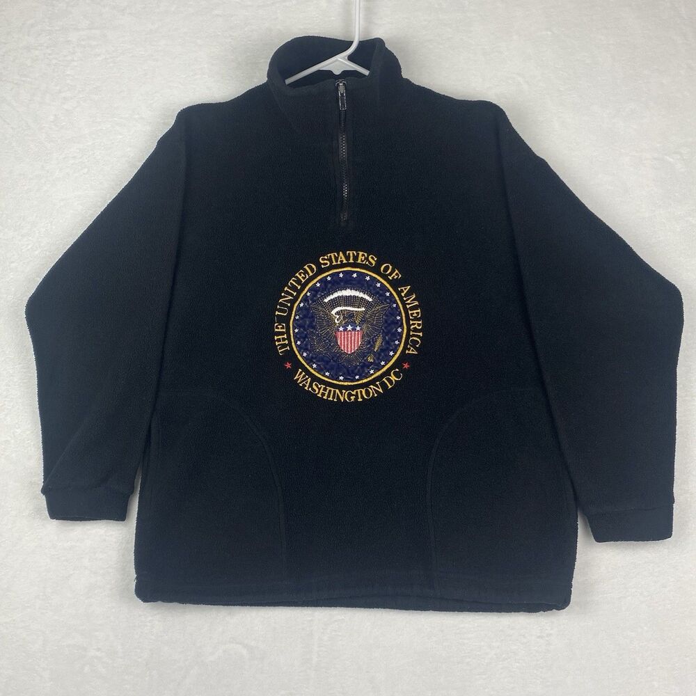 Vintage The United States Of America Washingtong DC Sweater Adult Medium Black